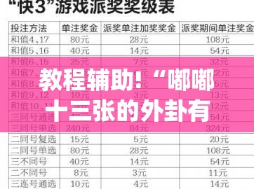 教程辅助!“嘟嘟十三张的外卦有买吗”(辅助神器)开挂详细教程
