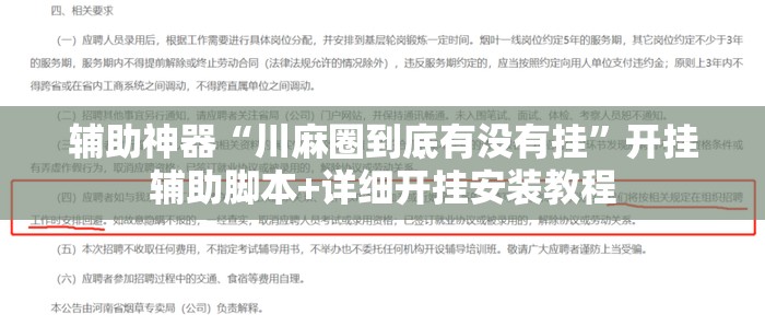 辅助神器“川麻圈到底有没有挂”开挂辅助脚本+详细开挂安装教程