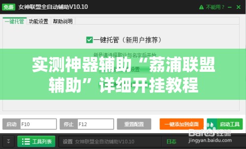 实测神器辅助“荔浦联盟辅助	”详细开挂教程