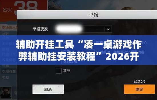 辅助开挂工具“凑一桌游戏作弊辅助挂安装教程”2026开挂教程步骤