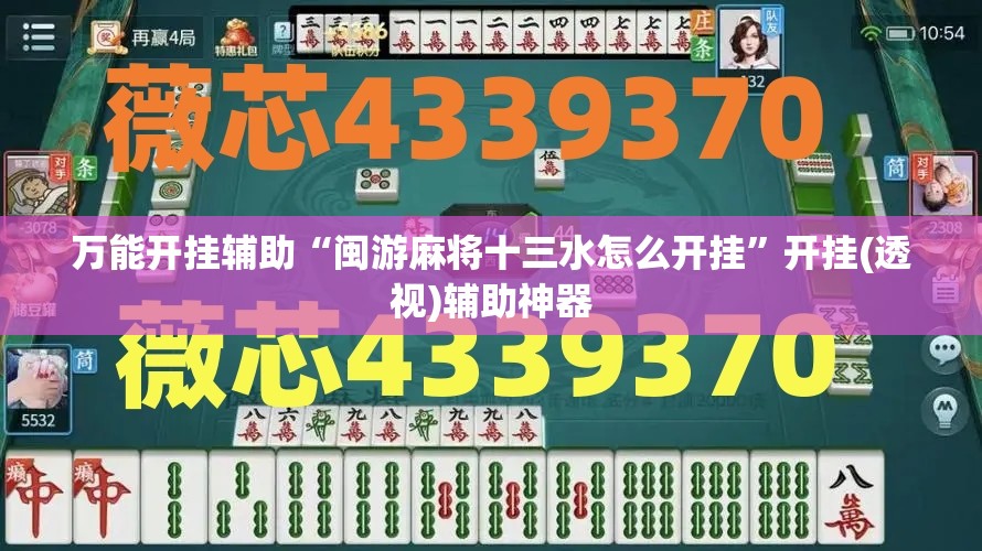 万能开挂辅助“闽游麻将十三水怎么开挂”开挂(透视)辅助神器