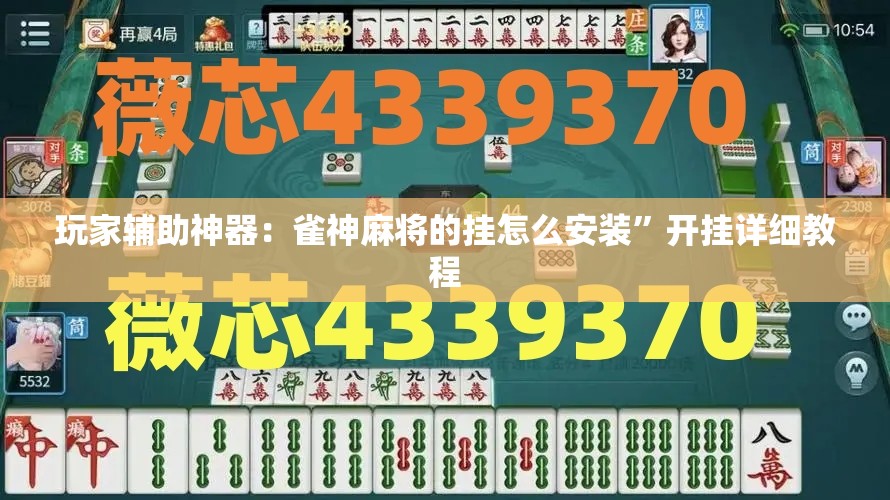 玩家辅助神器：雀神麻将的挂怎么安装	”开挂详细教程