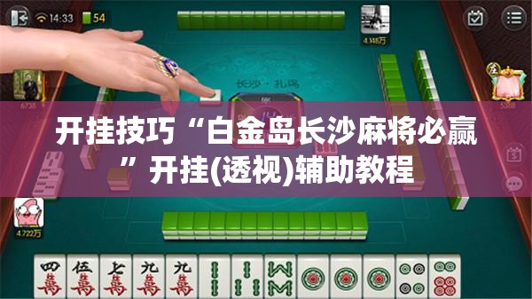 开挂技巧“白金岛长沙麻将必赢	”开挂(透视)辅助教程