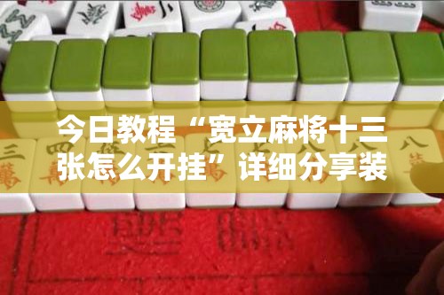 今日教程“宽立麻将十三张怎么开挂”详细分享装挂步骤