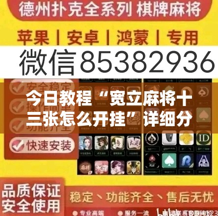 今日教程“宽立麻将十三张怎么开挂	”详细分享装挂步骤