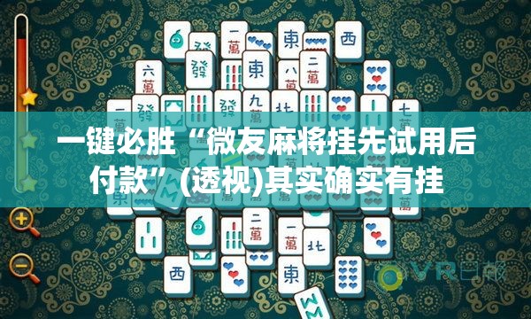 一键必胜“微友麻将挂先试用后付款”(透视)其实确实有挂