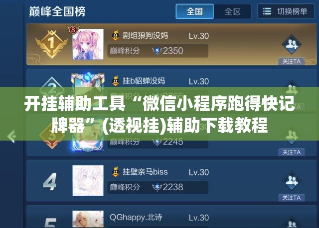开挂辅助工具“微信小程序跑得快记牌器”(透视挂)辅助下载教程