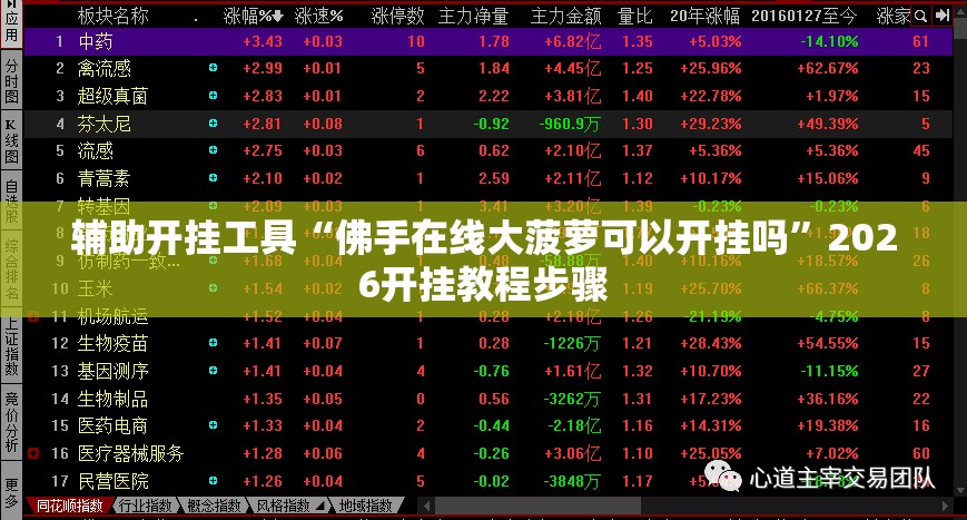 辅助开挂工具“佛手在线大菠萝可以开挂吗”2026开挂教程步骤
