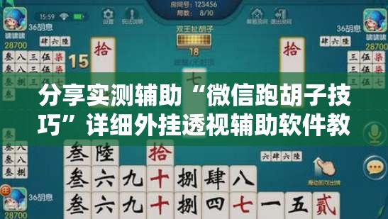 分享实测辅助“微信跑胡子技巧	”详细外挂透视辅助软件教程