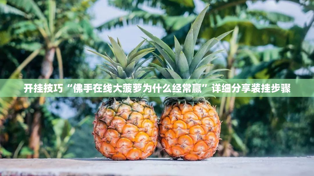开挂技巧“佛手在线大菠萝为什么经常赢”详细分享装挂步骤