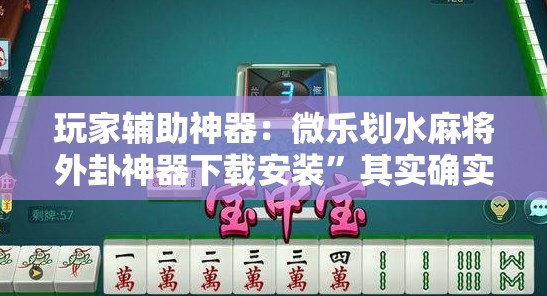 玩家辅助神器：微乐划水麻将外卦神器下载安装	”其实确实有挂