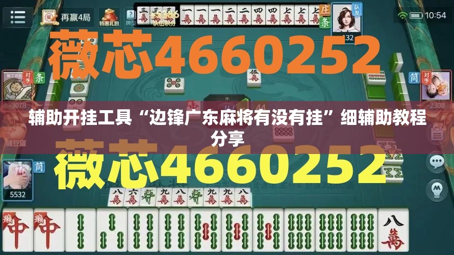 辅助开挂工具“边锋广东麻将有没有挂”细辅助教程分享