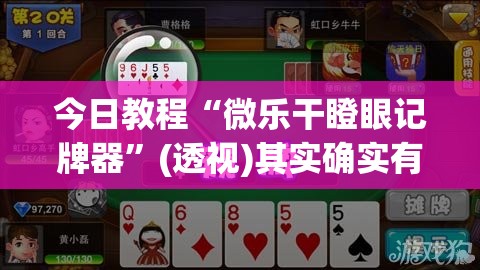 今日教程“微乐干瞪眼记牌器”(透视)其实确实有挂