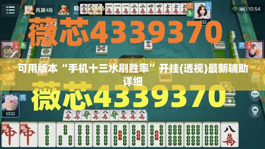 可用版本“手机十三水刷胜率”开挂(透视)最新辅助详细