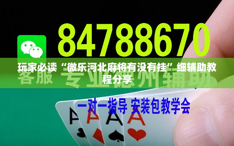 玩家必读“微乐河北麻将有没有挂”细辅助教程分享