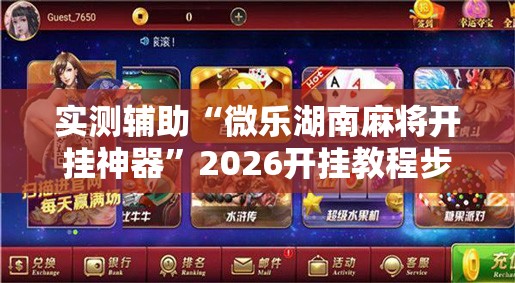 实测辅助“微乐湖南麻将开挂神器	”2026开挂教程步骤