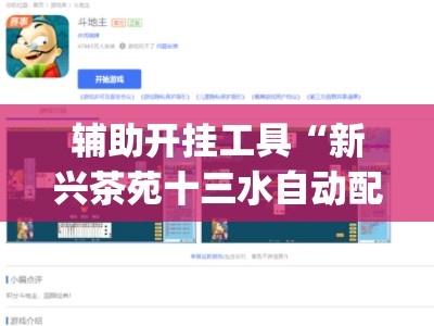 辅助开挂工具“新兴茶苑十三水自动配牌软件”开挂(透视)最新辅助详细