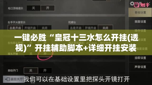 一键必胜“皇冠十三水怎么开挂(透视)”开挂辅助脚本+详细开挂安装教程