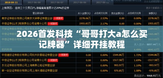 2026首发科技“哥哥打大a怎么买记牌器	”详细开挂教程