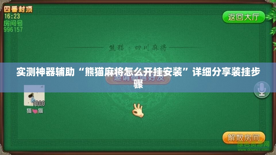实测神器辅助“熊猫麻将怎么开挂安装”详细分享装挂步骤