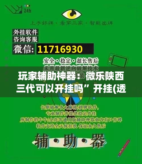 玩家辅助神器：微乐陕西三代可以开挂吗”开挂(透视)最新辅助详细