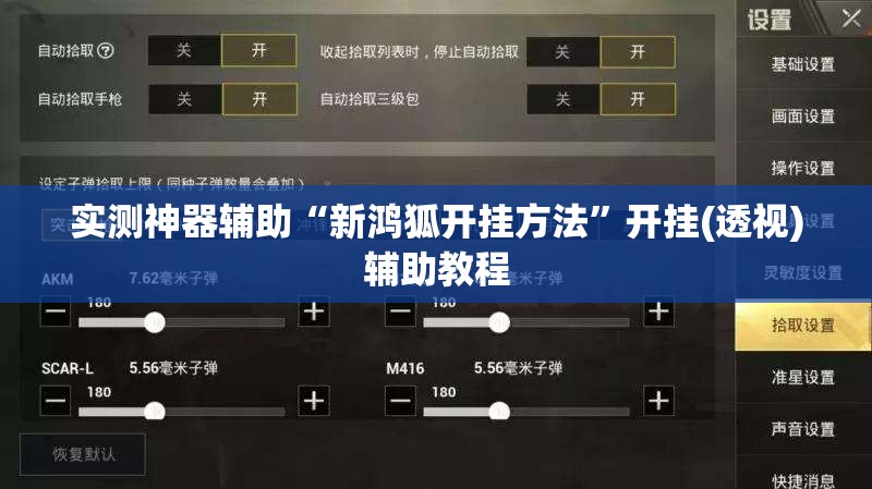 实测神器辅助“新鸿狐开挂方法	”开挂(透视)辅助教程