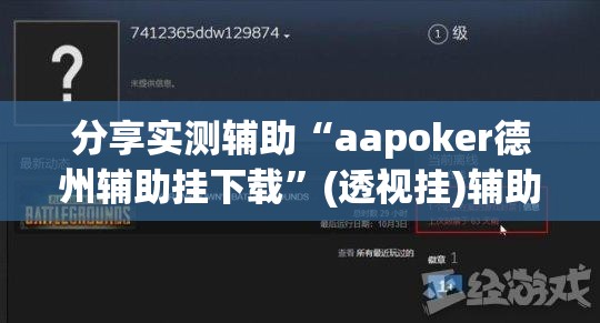 分享实测辅助“aapoker德州辅助挂下载”(透视挂)辅助下载教程