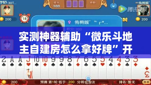 实测神器辅助“微乐斗地主自建房怎么拿好牌	”开挂详细教程
