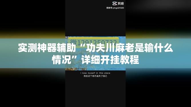 实测神器辅助“功夫川麻老是输什么情况”详细开挂教程