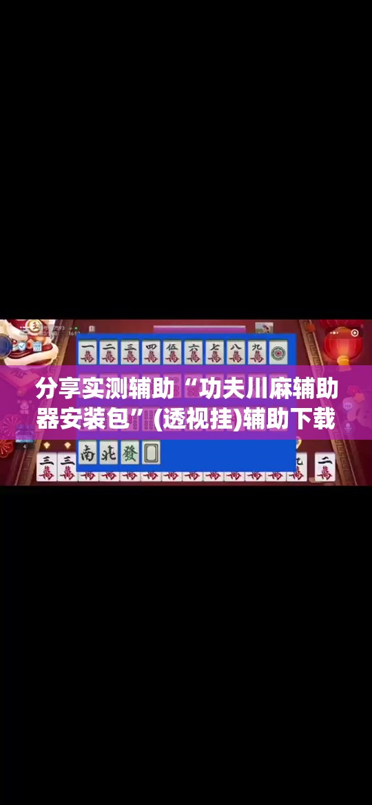 分享实测辅助“功夫川麻辅助器安装包”(透视挂)辅助下载教程