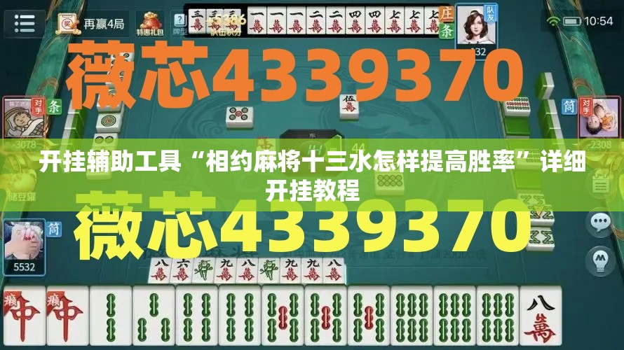 开挂辅助工具“相约麻将十三水怎样提高胜率”详细开挂教程