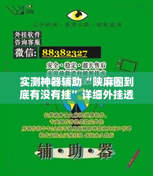实测神器辅助“陕麻圈到底有没有挂”详细外挂透视辅助软件教程