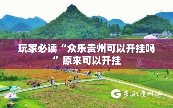 玩家必读“众乐贵州可以开挂吗”原来可以开挂