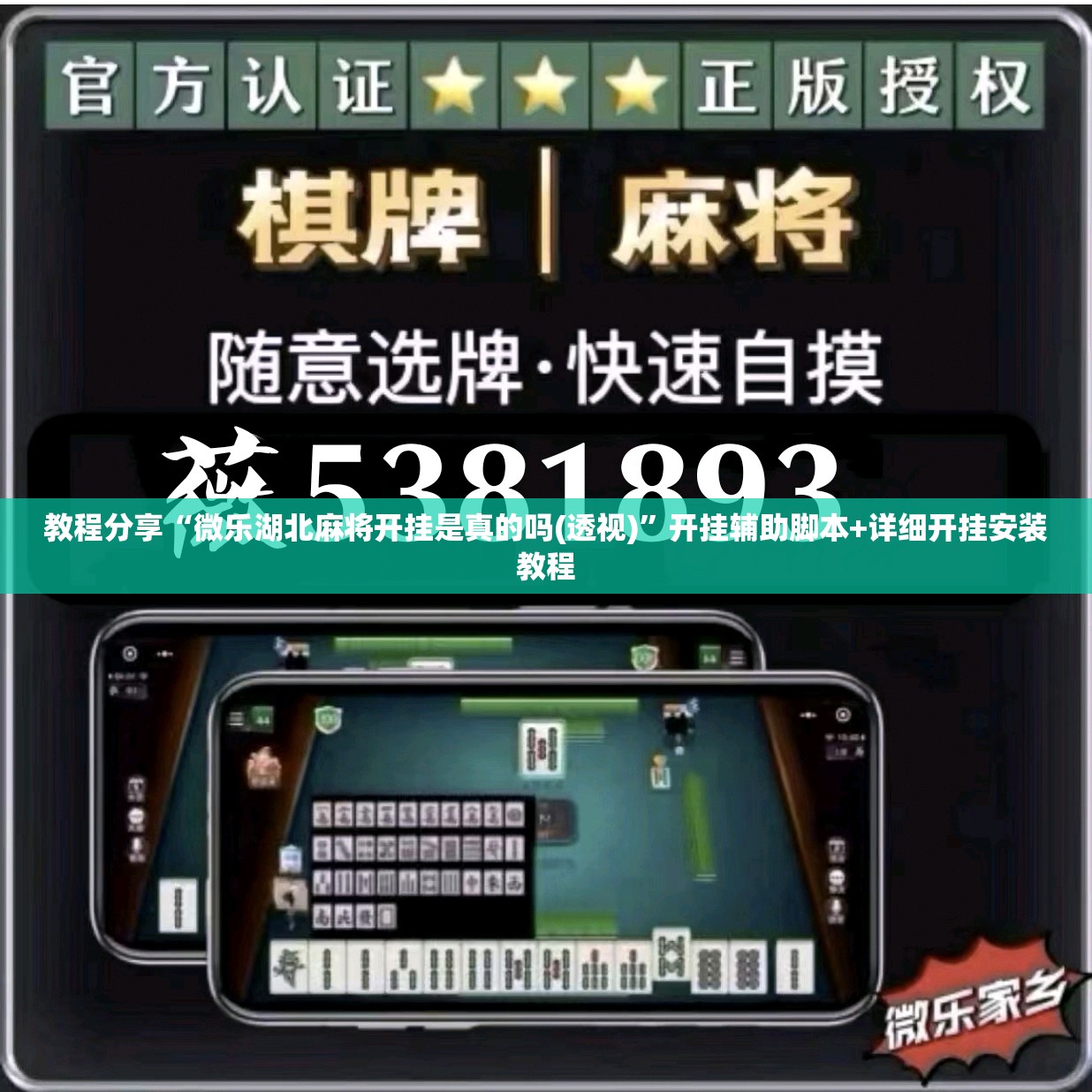 教程分享“微乐湖北麻将开挂是真的吗(透视)”开挂辅助脚本+详细开挂安装教程