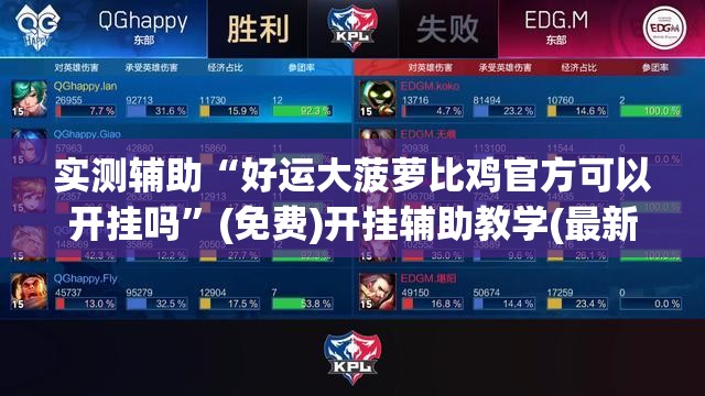 实测辅助“好运大菠萝比鸡官方可以开挂吗	”(免费)开挂辅助教学(最新辅助开挂教程)