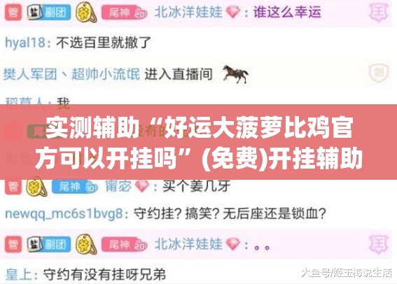 实测辅助“好运大菠萝比鸡官方可以开挂吗”(免费)开挂辅助教学(最新辅助开挂教程)