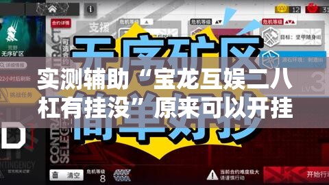 实测辅助“宝龙互娱二八杠有挂没”原来可以开挂