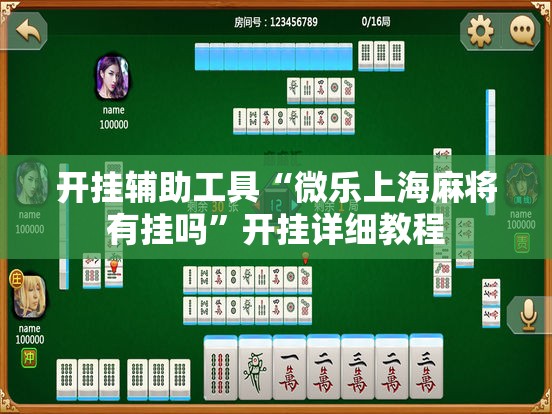 开挂辅助工具“微乐上海麻将有挂吗”开挂详细教程