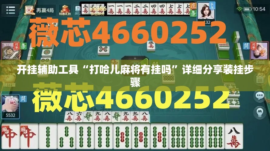 开挂辅助工具“打哈儿麻将有挂吗”详细分享装挂步骤
