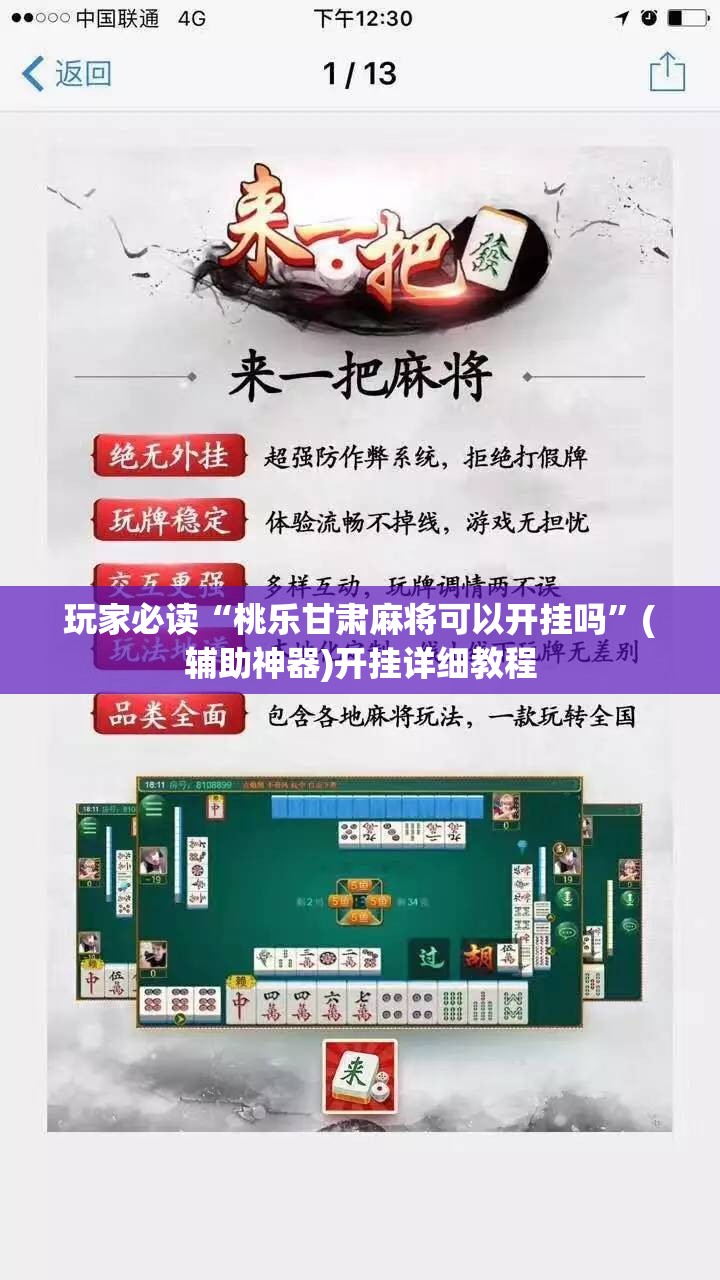 玩家必读“桃乐甘肃麻将可以开挂吗	”(辅助神器)开挂详细教程