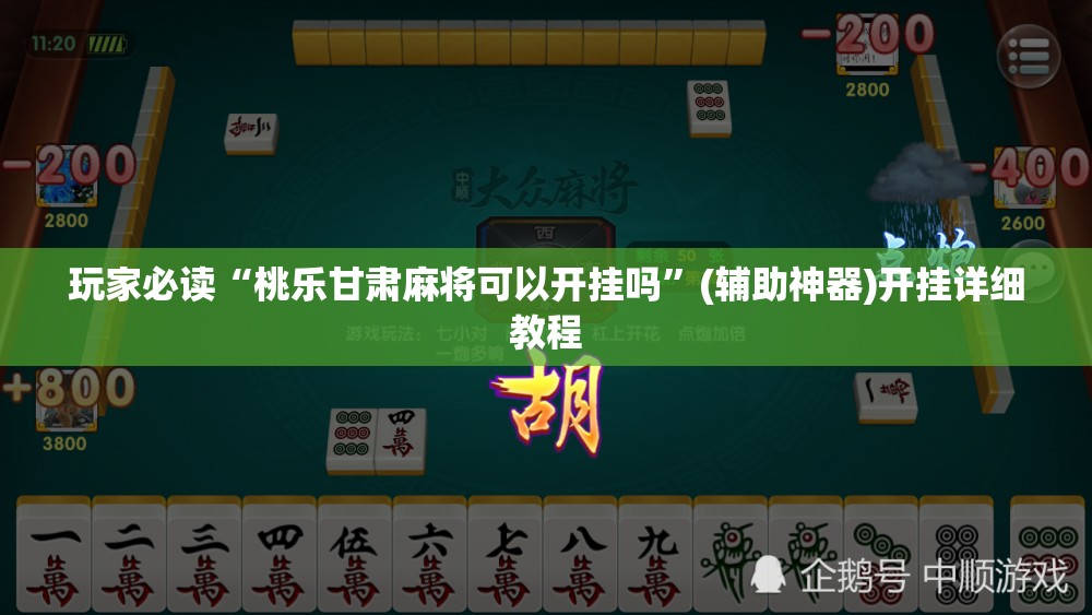 玩家必读“桃乐甘肃麻将可以开挂吗	”(辅助神器)开挂详细教程