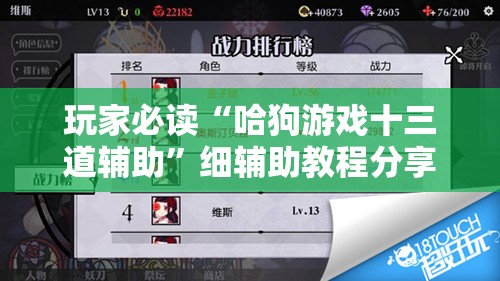 玩家必读“哈狗游戏十三道辅助”细辅助教程分享