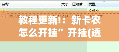 教程更新!：新卡农怎么开挂”开挂(透视)最新辅助详细