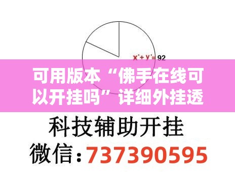 可用版本“佛手在线可以开挂吗”详细外挂透视辅助软件教程
