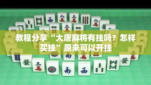 教程分享“大唐麻将有挂吗？怎样买挂	”原来可以开挂
