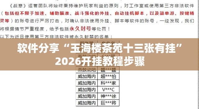 软件分享“玉海楼茶苑十三张有挂	”2026开挂教程步骤