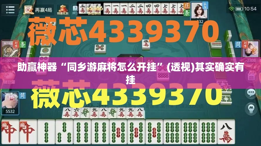 助赢神器“同乡游麻将怎么开挂”(透视)其实确实有挂