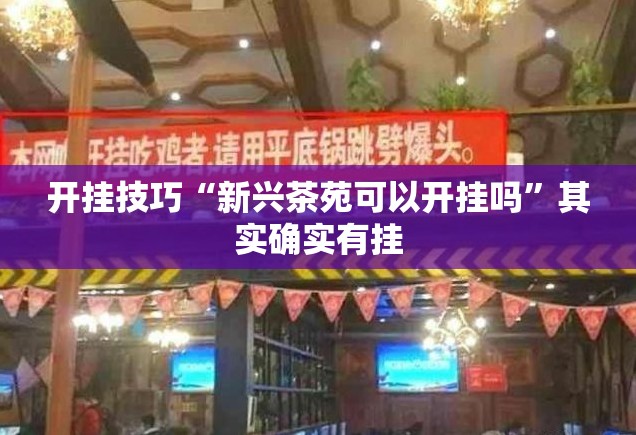 开挂技巧“新兴茶苑可以开挂吗”其实确实有挂