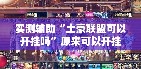 实测辅助“土豪联盟可以开挂吗”原来可以开挂