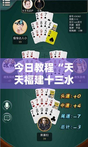 今日教程“天天福建十三水一直输	”详细分享装挂步骤